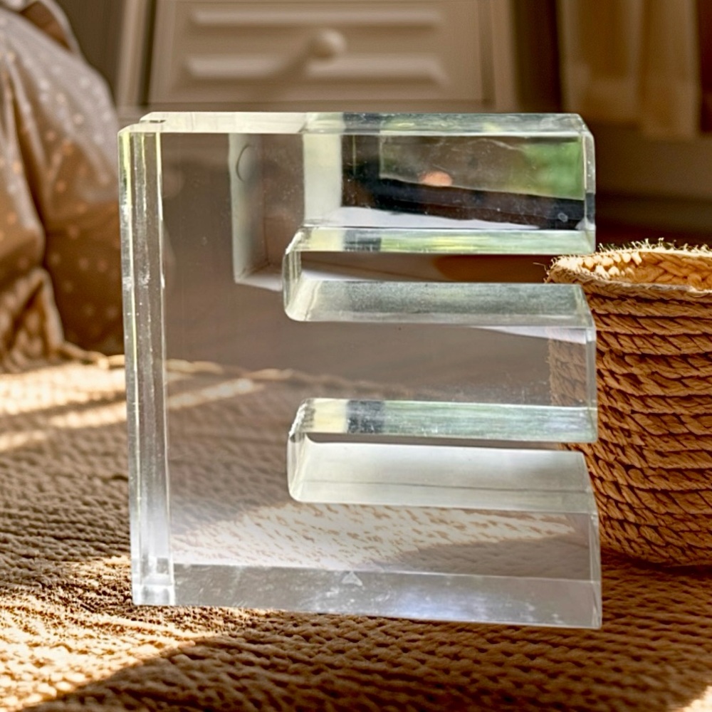 Clear Acrylic Decorative Letter “E”